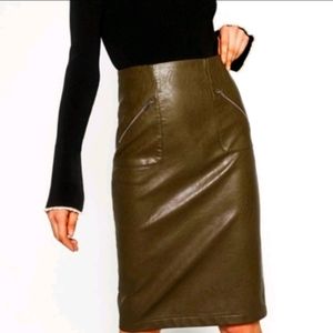 Zara Basic Leather Skirt